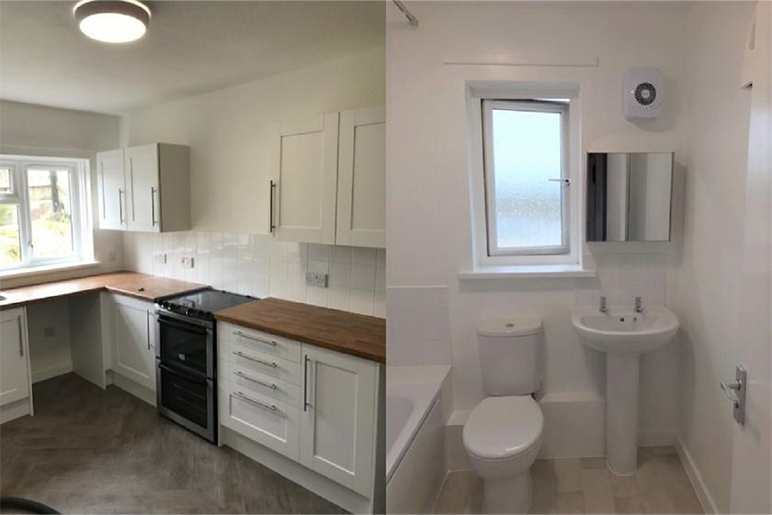 Image showing the newly fitted kitchen and bathroom