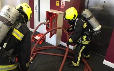 Fire services carrying out fire drills