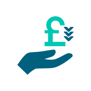 Icon of a hand holding a pound symbol