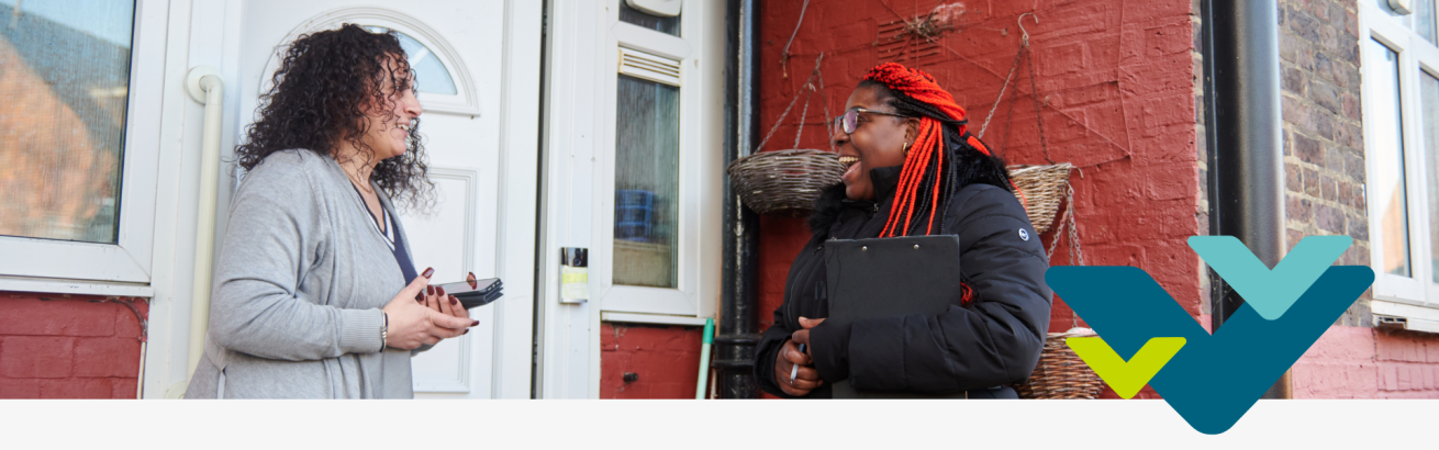 Sanctuary staff member gathering feedback from a resident