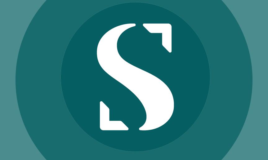 Sanctuary S logo on teal shaded background Sanctuary S logo on teal shaded background